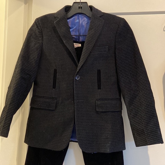 Isaac Mizrahi kids 8 YR three piece suit! Velvet pants, vest, tweed jacket. Navy - Picture 7 of 17